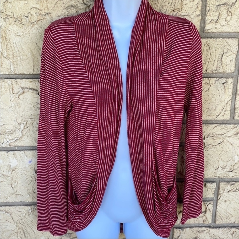 Red and white cover up Duster cardigan Small